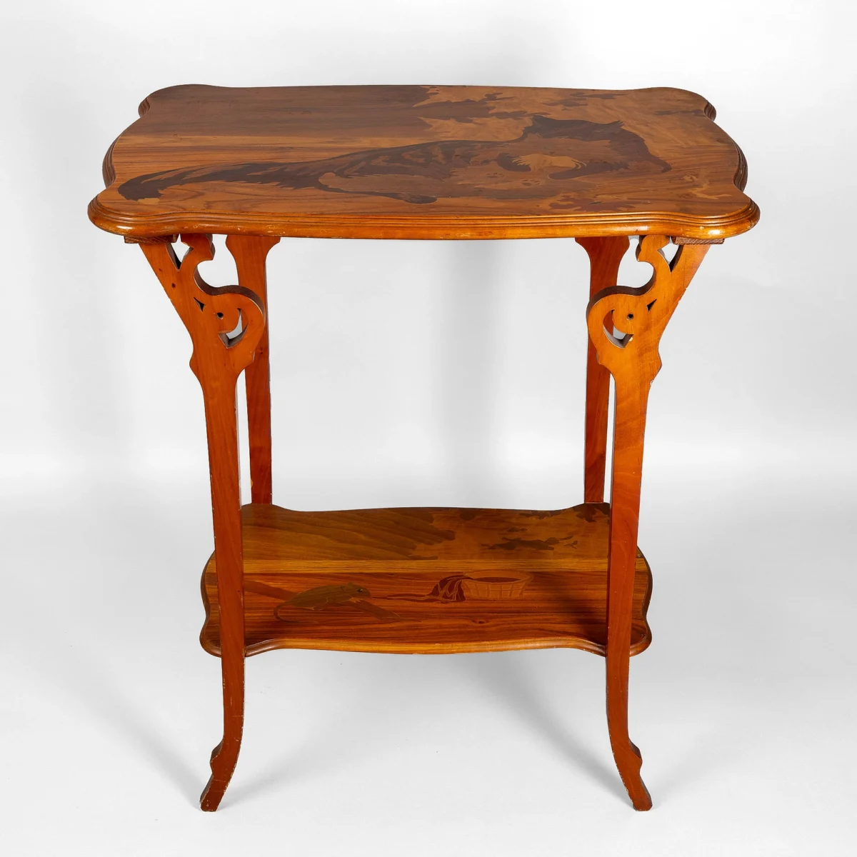 Rare Art Nouveau Marquetry Side Table
