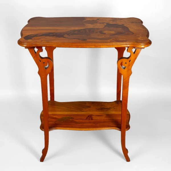 Rare Art Nouveau Marquetry Side Table