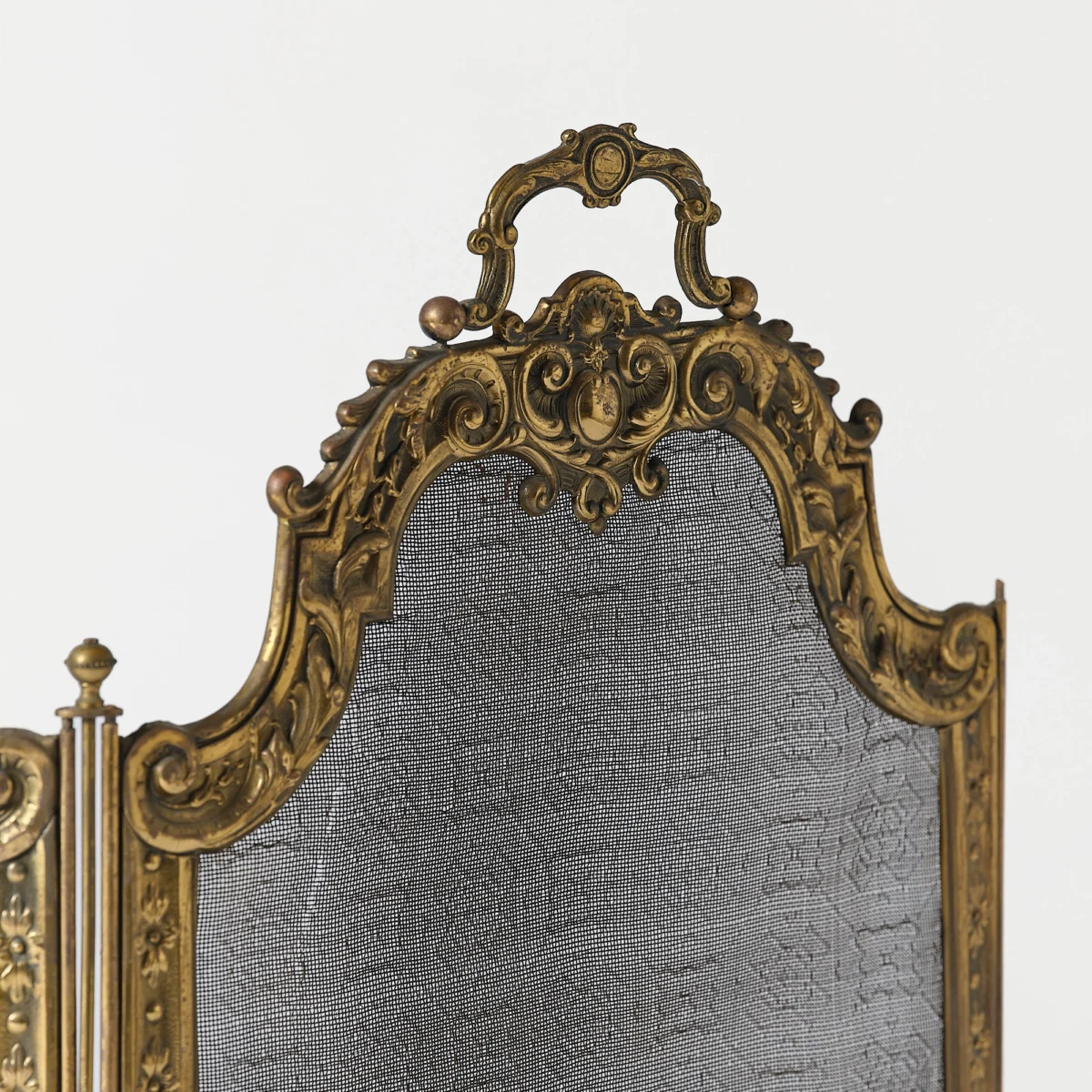 Brass Framed Antique Metal Fire Screen - Image 4