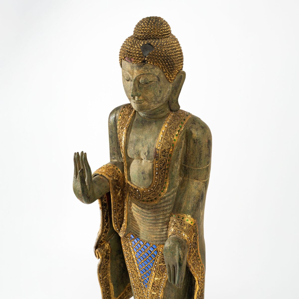 Tall Buddha Statue in Wood - Image 3
