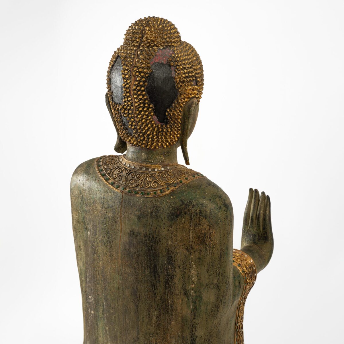 Tall Buddha Statue in Wood - Image 4