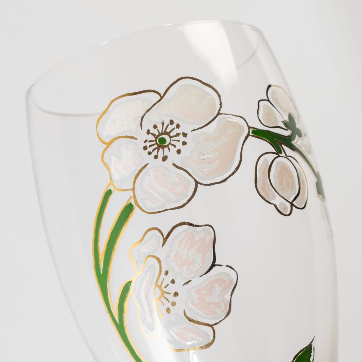 8 Hand-Painted Champagne Flutes - Image 3