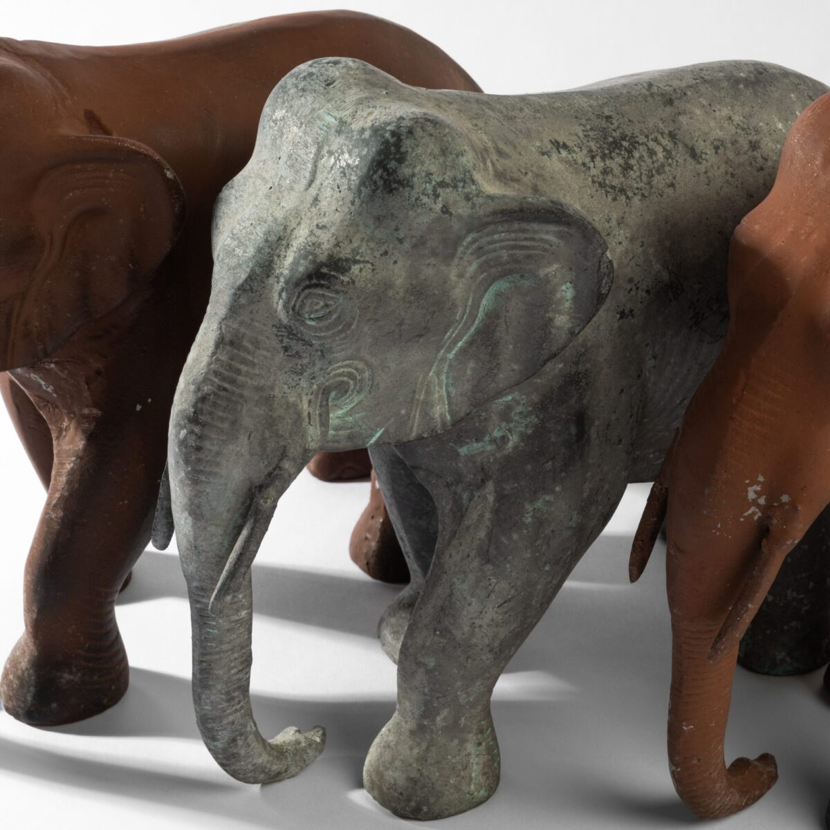 Metal Elephant Statues - Image 3