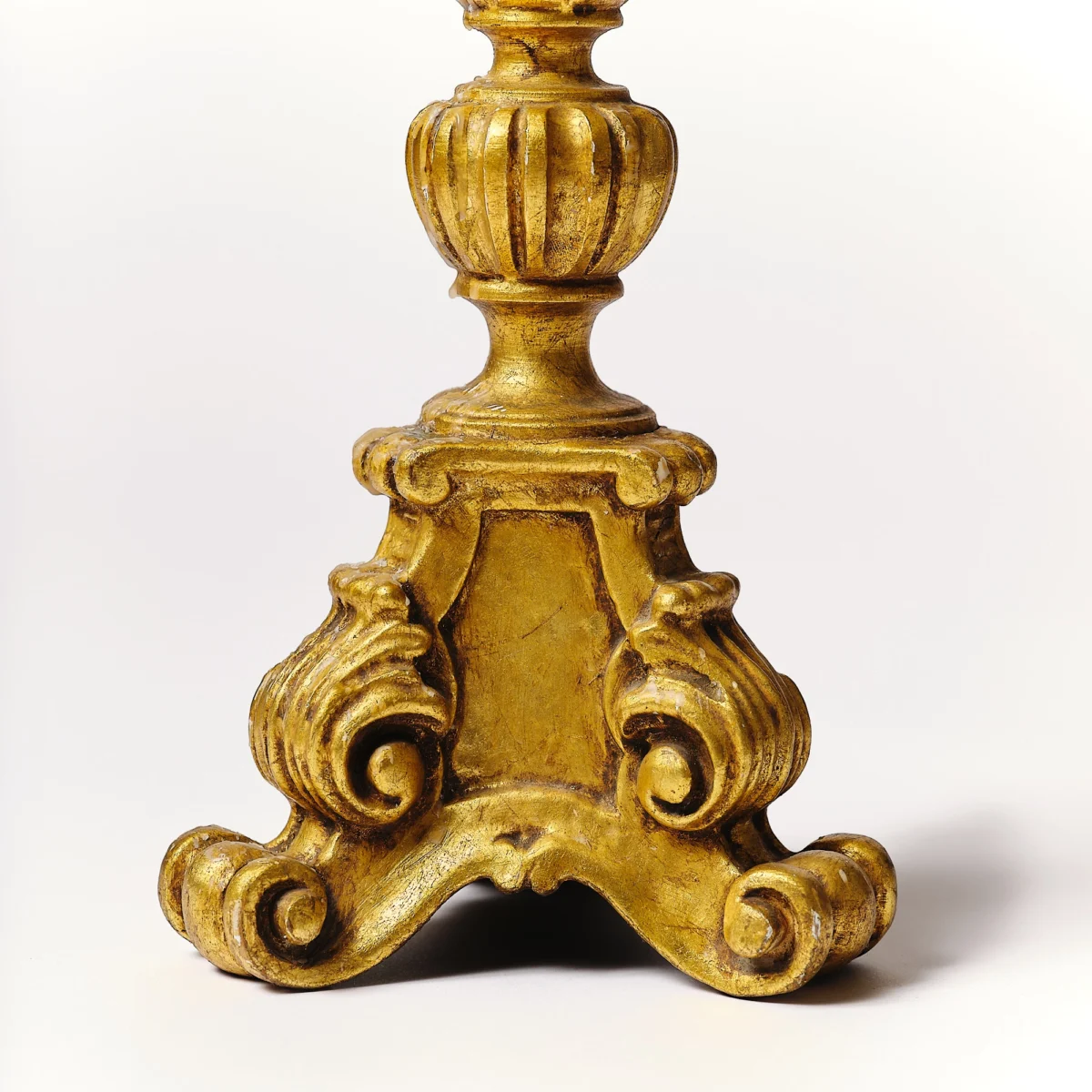 Gilt Wood Tall Candlestick - Image 3
