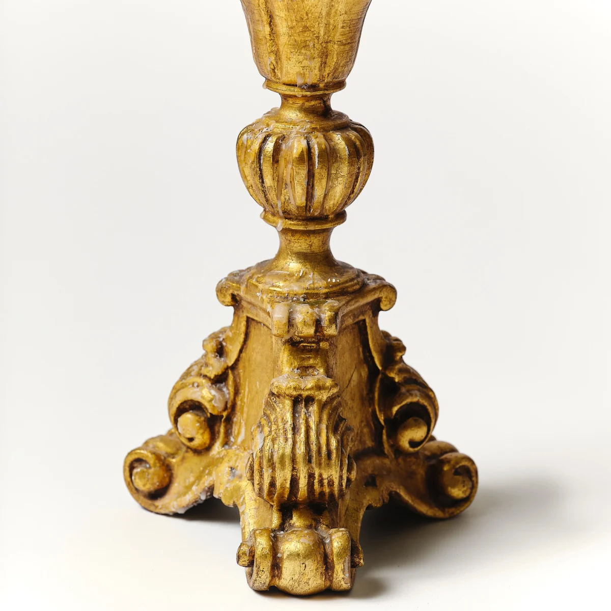Gilt Wood Tall Candlestick - Image 5