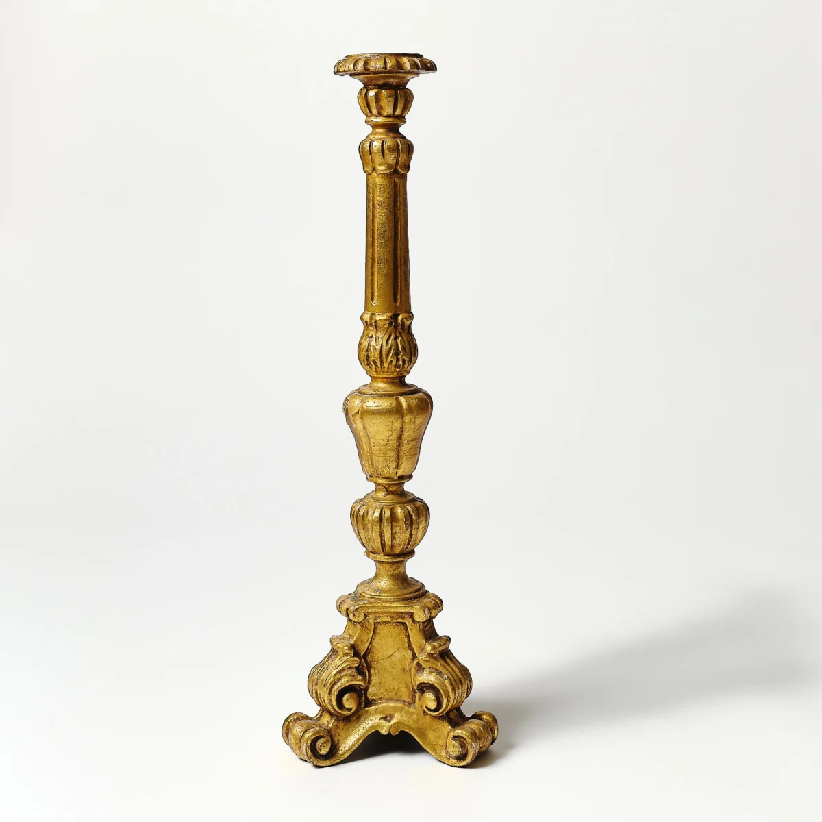 Gilt Wood Tall Candlestick