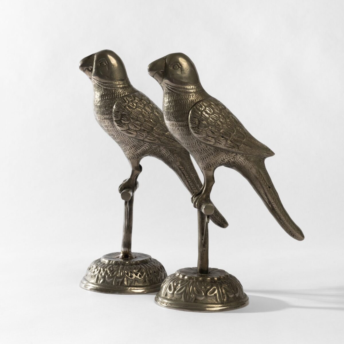 Pair of Metal Parrot Statues - Image 2