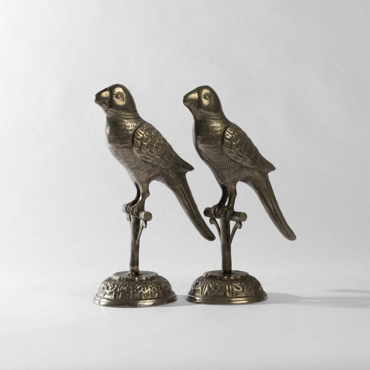 Pair of Metal Parrot Statues - Image 3
