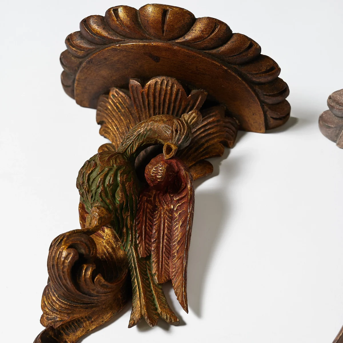 Wood and Polychrome Wall Sconces - Image 3