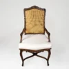 1980s Carved Wood and Cane Arm Chairs - Image 2