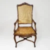 1980s Carved Wood and Cane Arm Chairs - Image 6