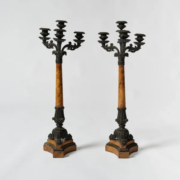 Restoration Period French Antique Candlesticks Candela